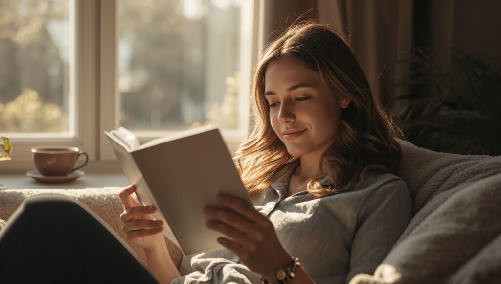 Reader Immersed in a Book